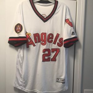 Authentic Flex Base Majestic Trout Angels Jersey L